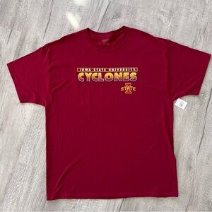 Iowa State University Cyclones T-Shirt NWT 2XL Men's Short Sleeve Top Red Sporty